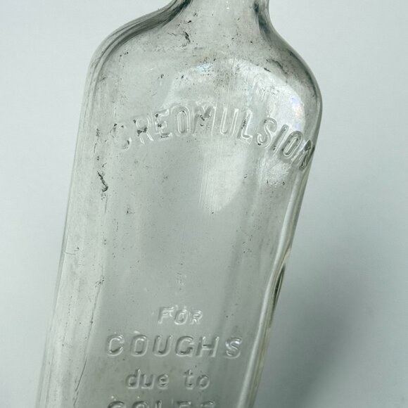 Antique 2 Embossed Glass W/Unique Rectangular Shape 1 Cough 1 Plane Bottle - Picture 10 of 12